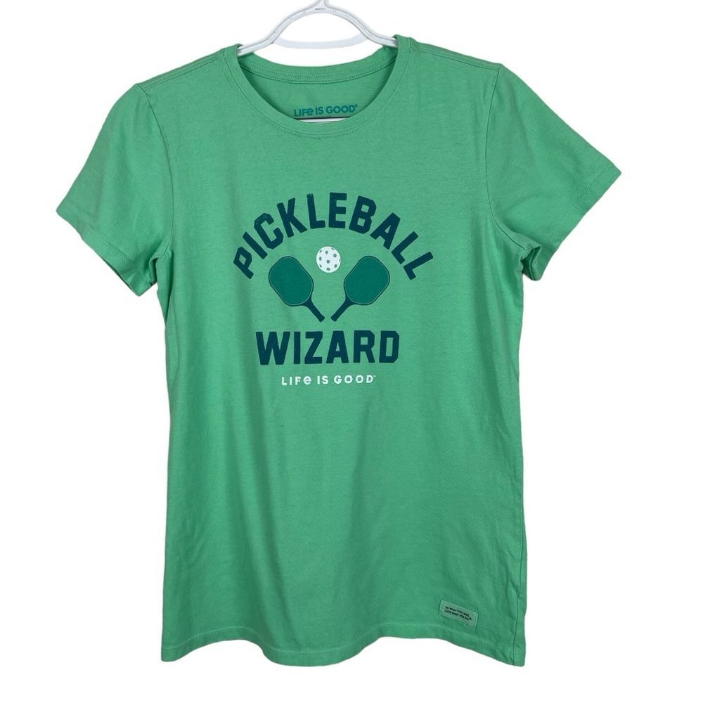 🥑5/$25 Life is Good Green "Pickleball Wizard" Crusher Tee Shirt Size S